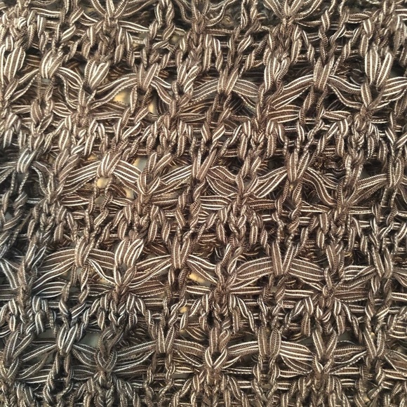 Denver Hayes eclectic Crochet Cropped Shrug Brown Vest  size medium - Picture 2 of 10